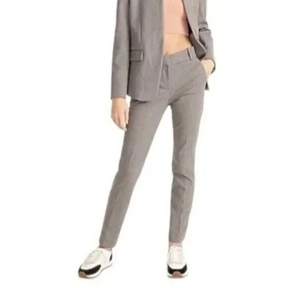 NWT J.Crew 365 Cameron Slim Straight Ankle Trouser Flat Front Faux Pocket 0 Grey - Picture 12 of 15